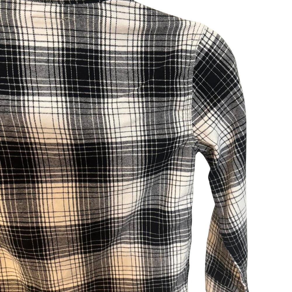 Levi’s Kids Black White Plaid Flannel Shirt Boys Girls Size S 8-10 Years - Picture 5 of 8